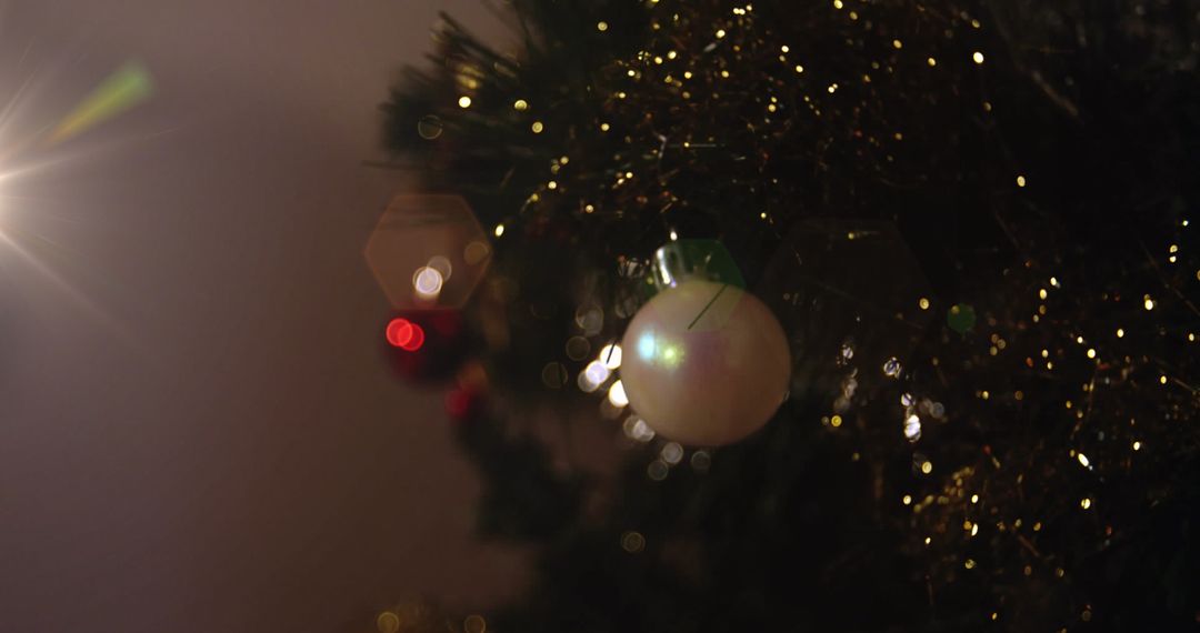 Festive Christmas Tree with Shimmering Decorations