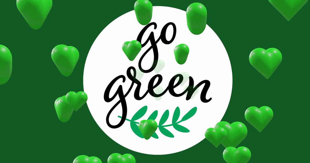 Go Green Concept with Floating Hearts Celebration