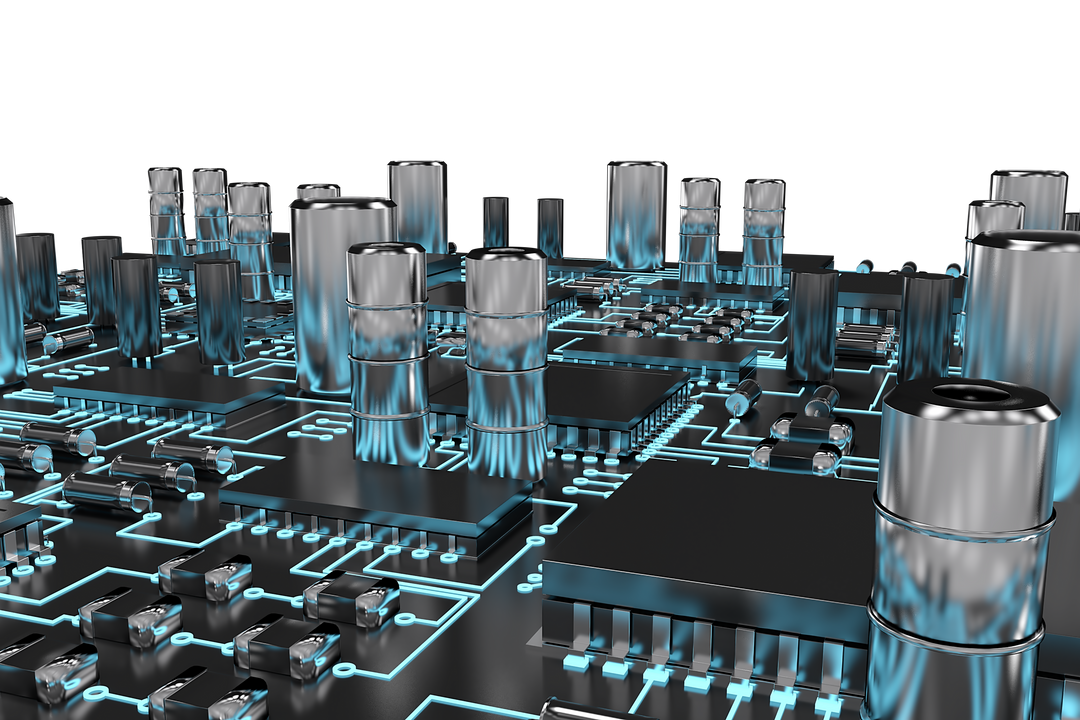 Close-Up View of Transparent Blue Circuit Board with Silver Components - Download Free Stock Images Pikwizard.com