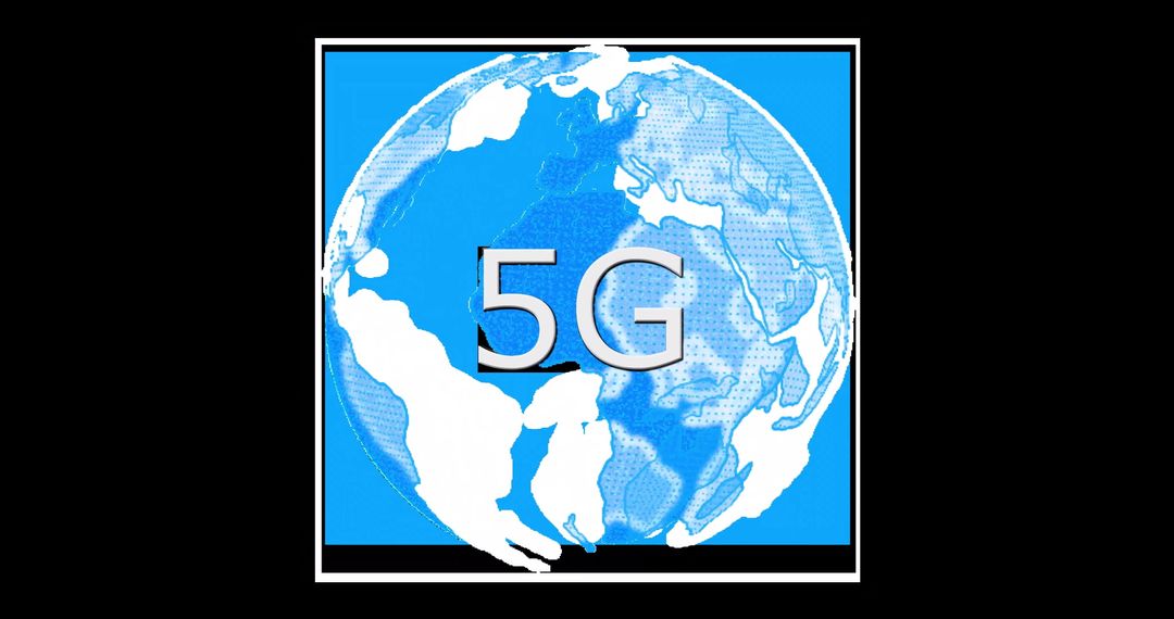 Technology 5G Symbol Over Spinning Globe for Digital Interface