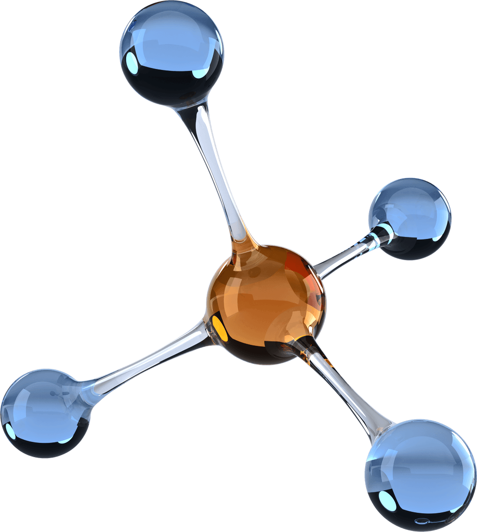 Transparent Stylish 3D Render of Chemical Molecule Model