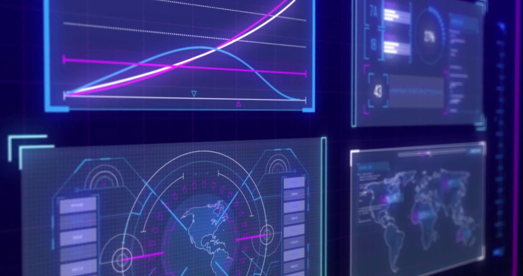 Digital Interface Display of Data Processing and World Connectivity