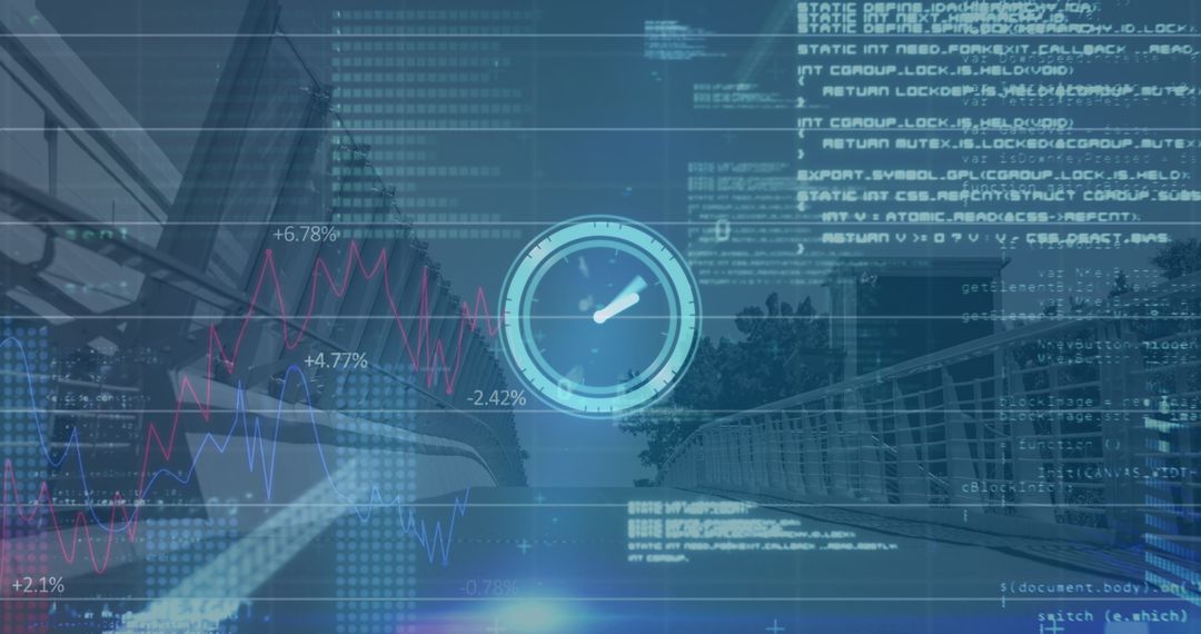 Digital Interface and Data Processing Over Urban Landscape