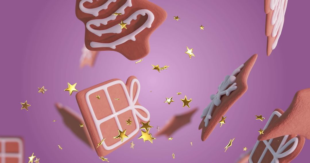 Floating Christmas Cookies with Star Confetti