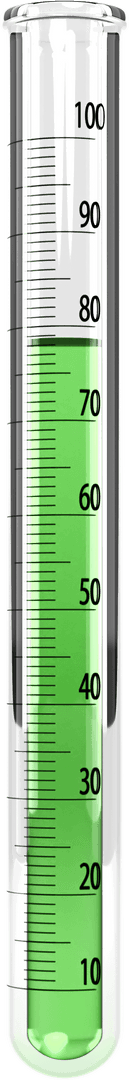 Transparent Measuring Cylinder with Blue Liquid Level