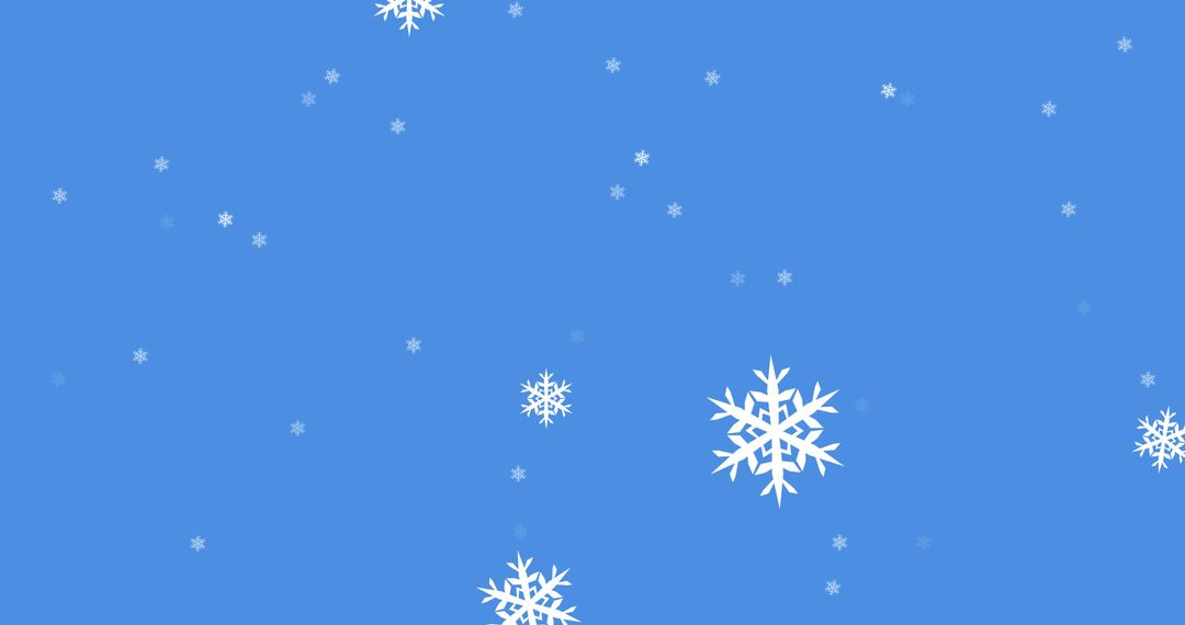 Snowflakes Falling on Vibrant Winter Sky Background
