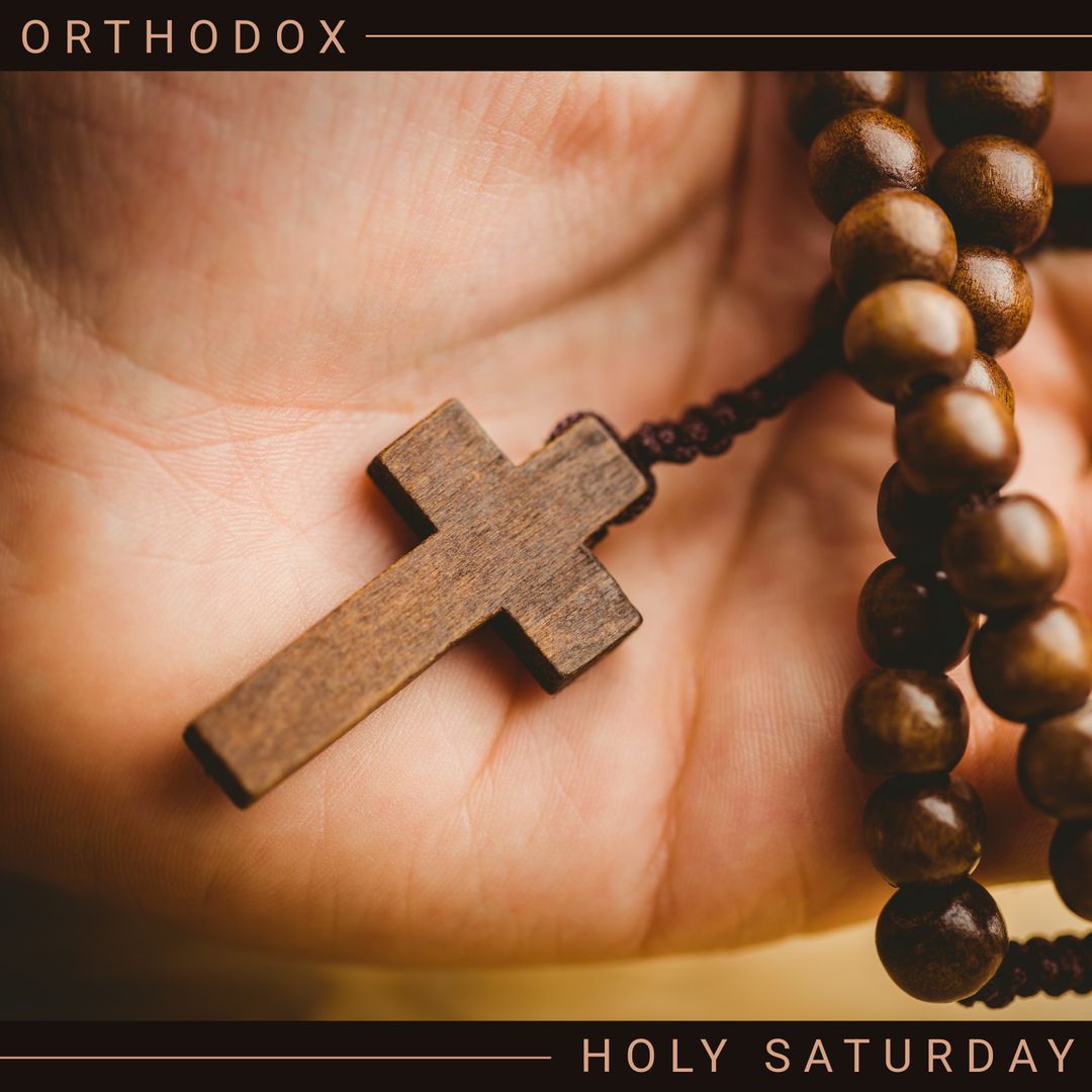 Orthodox Holy Saturday Rosary with Cross in Hand - Download Free Stock Templates Pikwizard.com