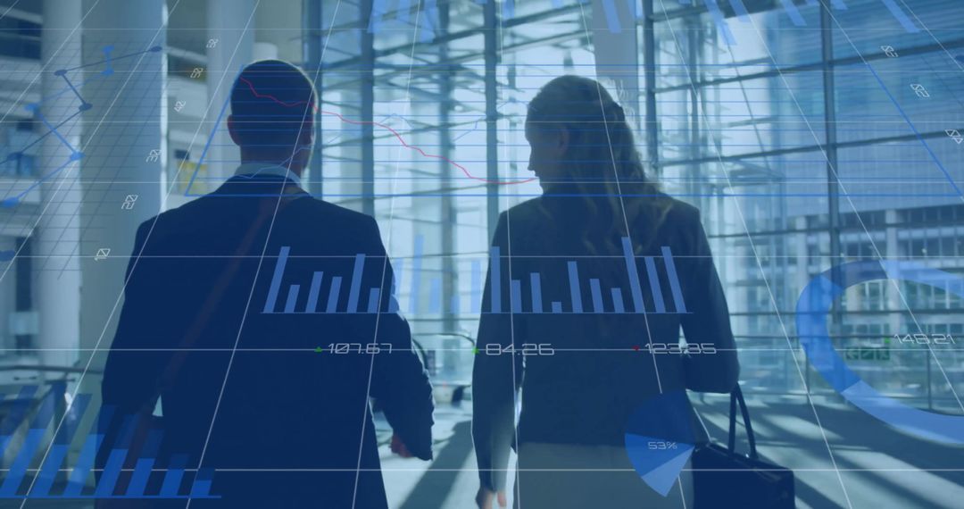 Diverse Businesspeople Analyzing Financial Data Visualization