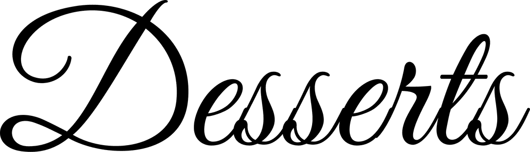 Desserts Text Design on Transparent Background for Culinary Themes