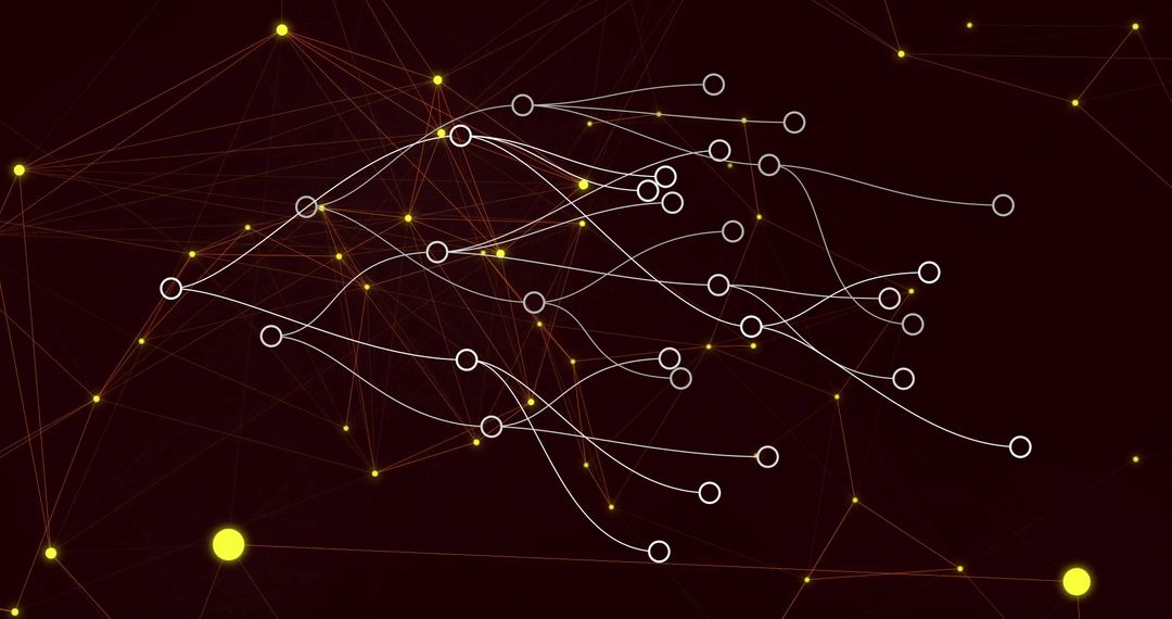 Abstract Network Grid with Glowing Connections