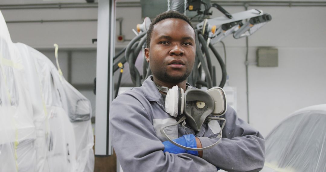 Confident Car Mechanic in Modern Auto Workshop