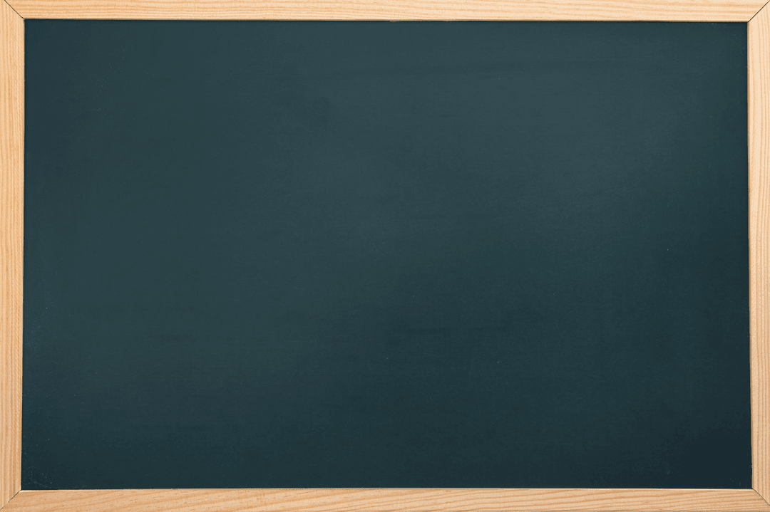 Transparent Blank Chalkboard with Wooden Frame