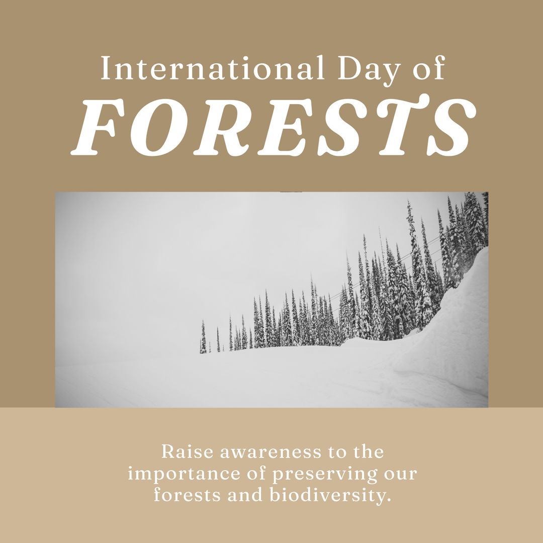 International Day of Forests Poster with Winter Landscape - Download Free Stock Templates Pikwizard.com