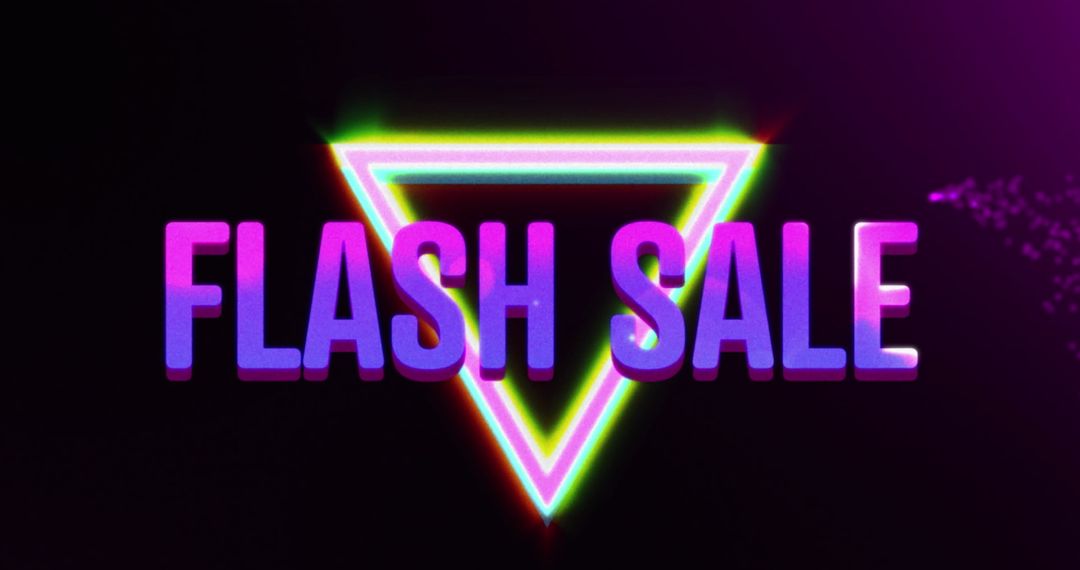 Flash Sale Neon Pink and Purple Text with Dynamic Light Effects