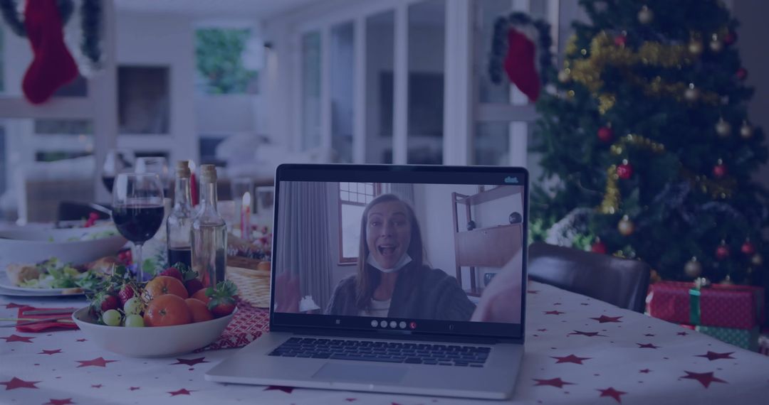 Virtual Holiday Celebration with Festive Table Decor