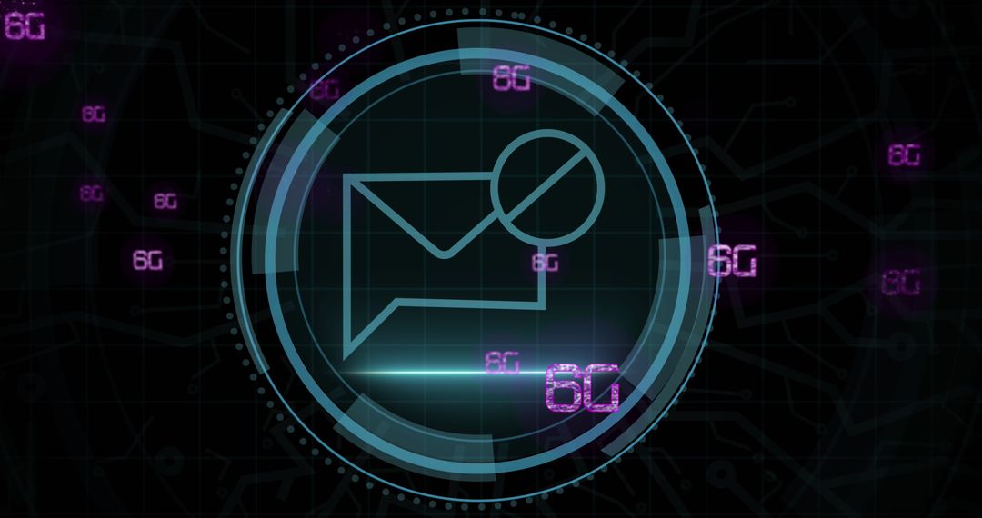 Digital Security Icon on 6G Technology Background