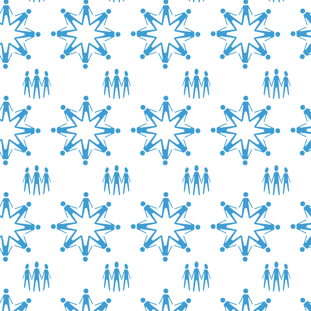 Seamless Blue Icons Pattern on Transparent Background