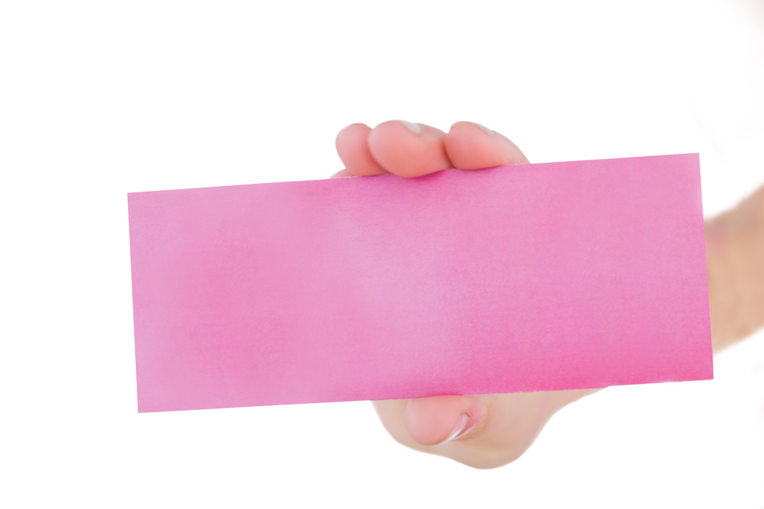 Transparent Pink Card Held by Young Woman's Hand - Download Free Stock Images Pikwizard.com