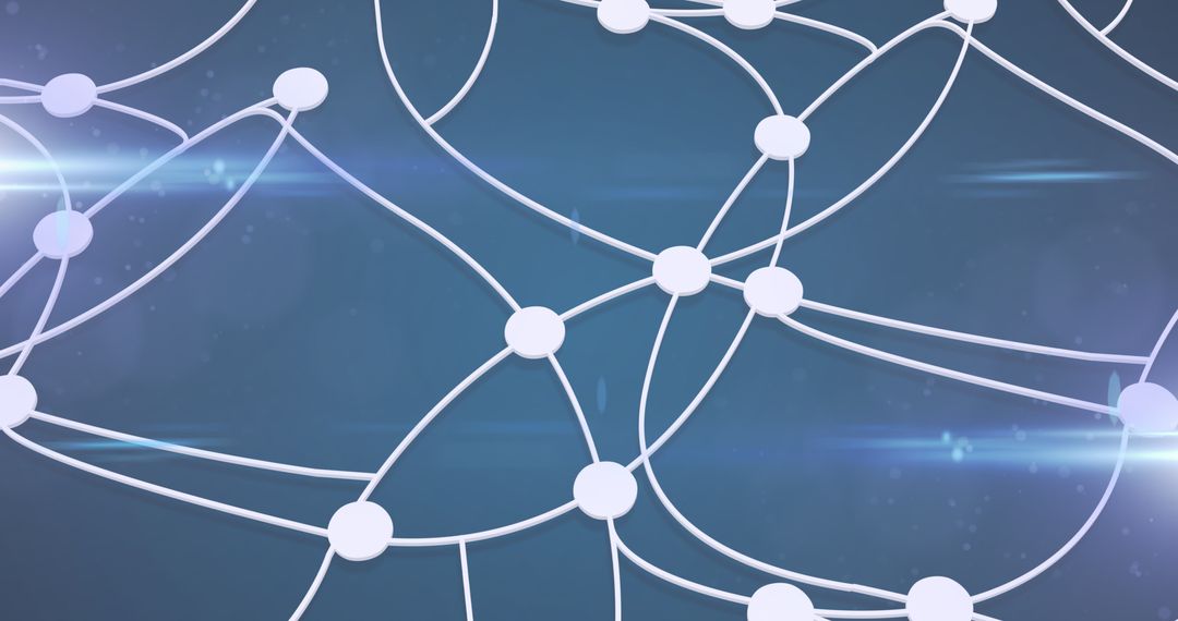 Glowing Global Network with Interconnected White Nodes