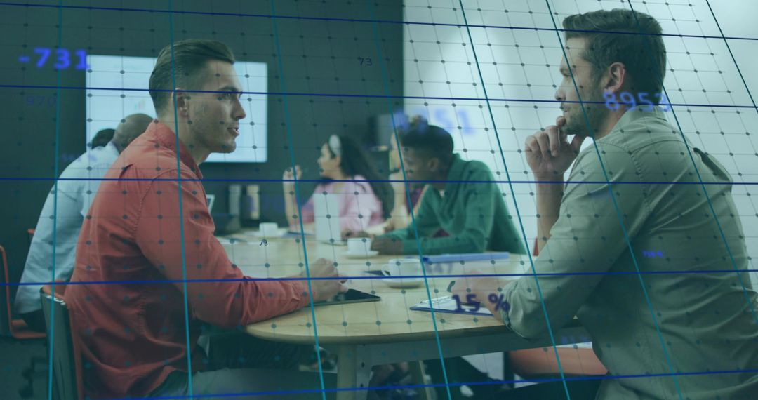 Business Collaboration: Professionals Discussing Data in Modern Boardroom