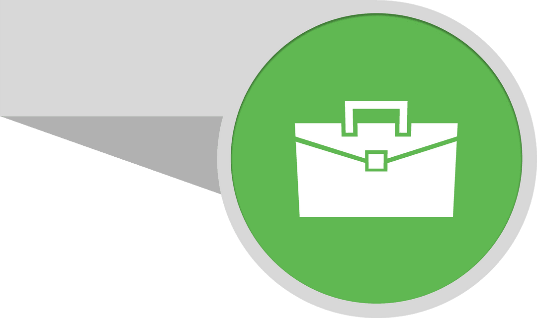 Transparent Business Briefcase Icon in Green Circle