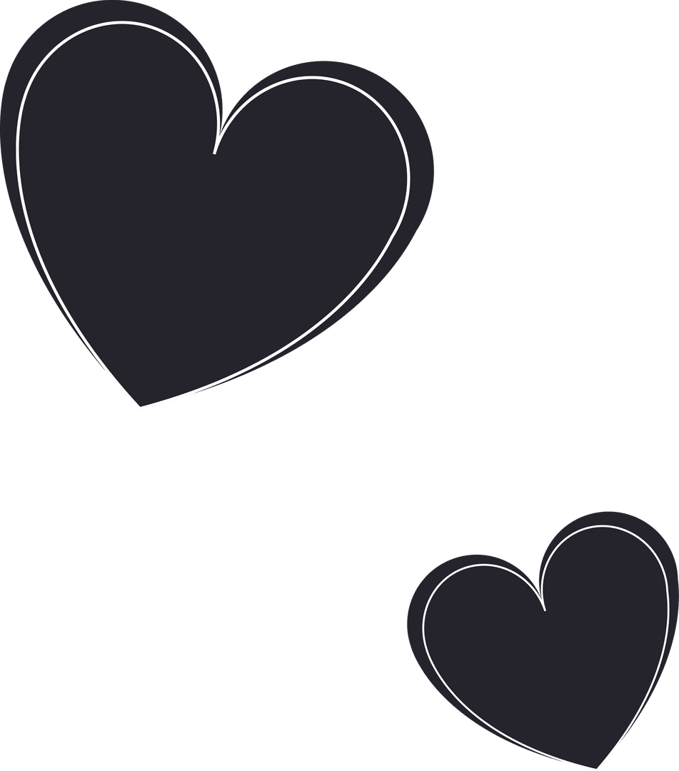 Abstract Twin Hearts Transparent Background Minimal Design