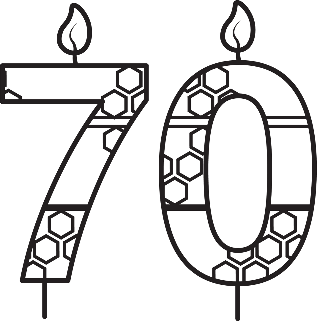 Black 70 Birthday Candle Illustration on Transparent Background - Download Free Stock Images Pikwizard.com