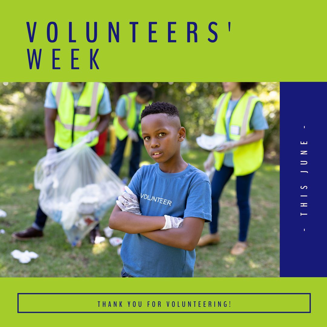 Volunteers Collecting Trash for Community Clean-Up Event