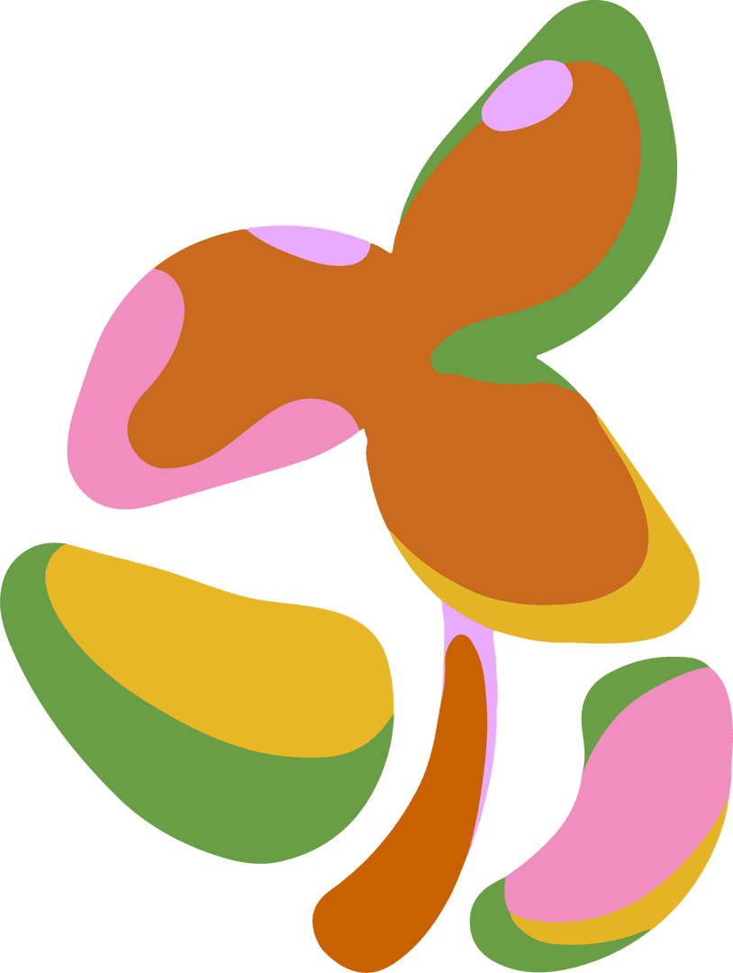 Abstract Transparent Organic Shapes in Vibrant Colors