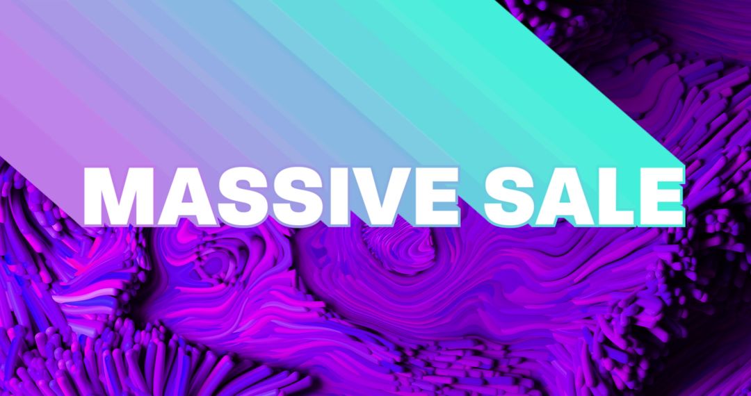 Massive Sale Announcement with Neon Abstract Background