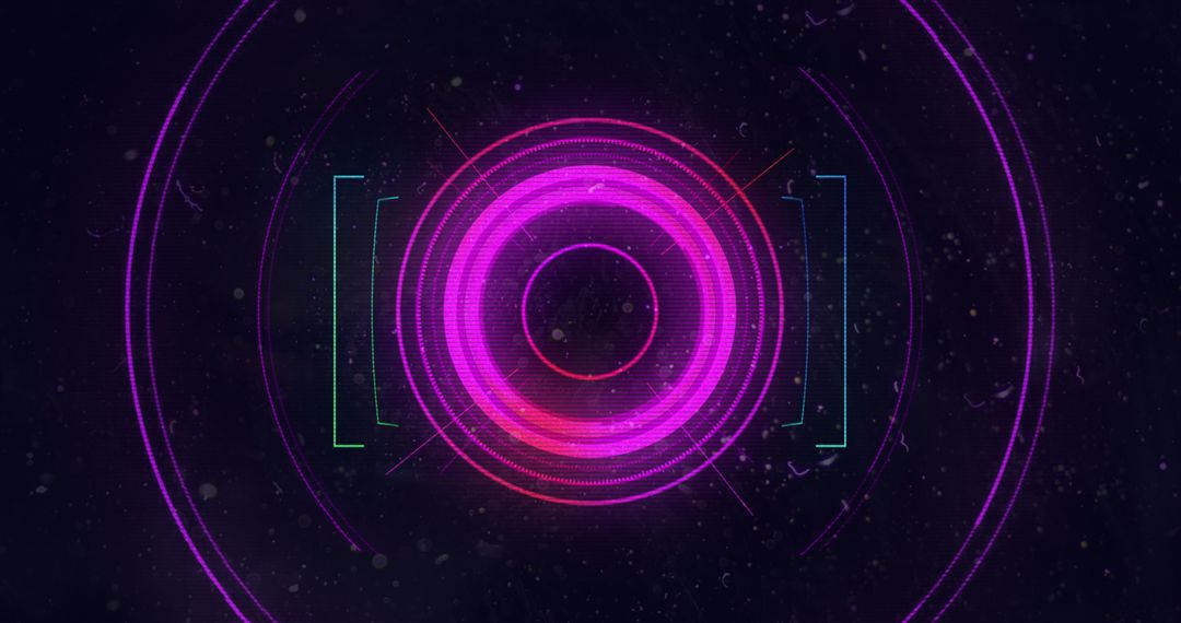 Glowing Digital Scope with Spinning Geometric Patterns