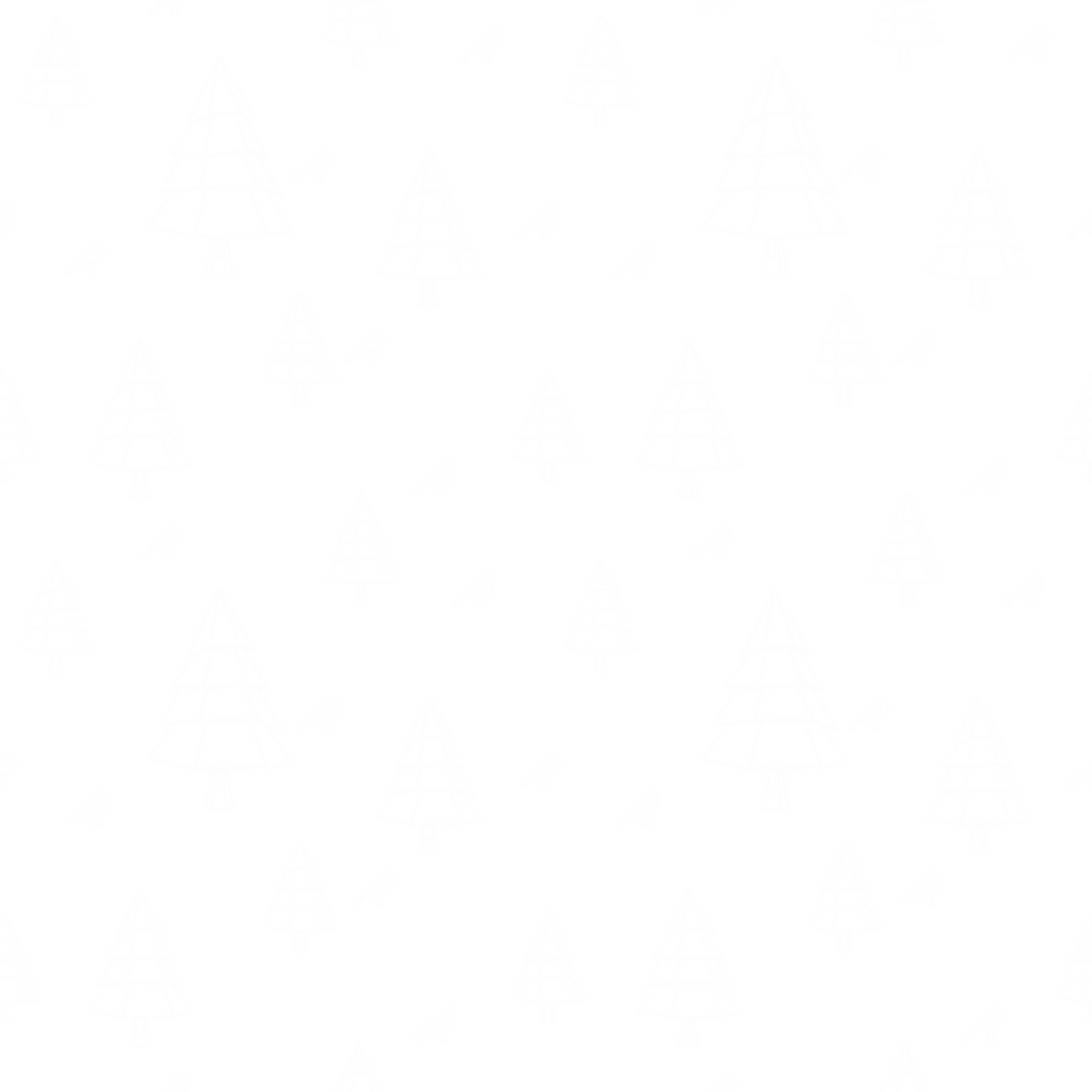 White Christmas Trees with Birds on Transparent Background