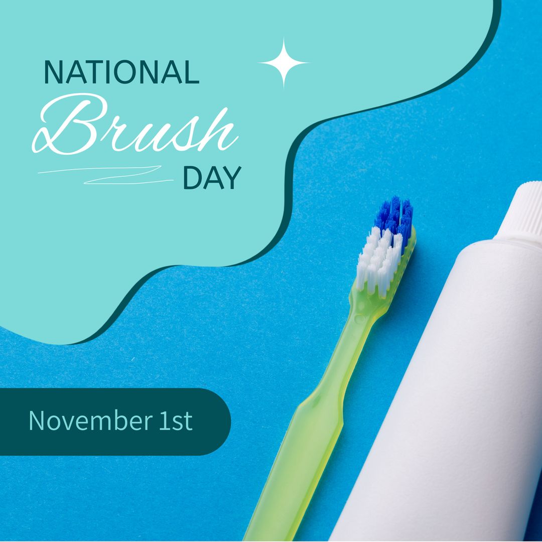 National Brush Day Celebration with Toothbrush and Toothpaste