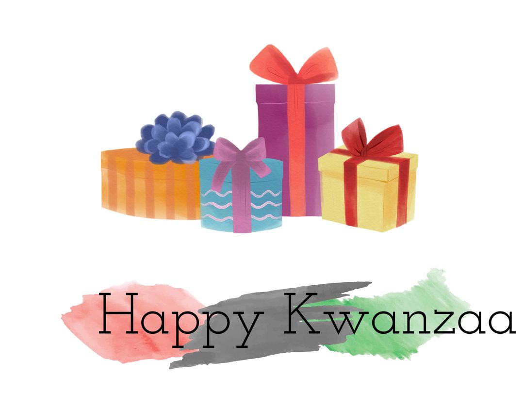 Kwanzaa Celebration with Colorful Gifts Symbolizing Unity