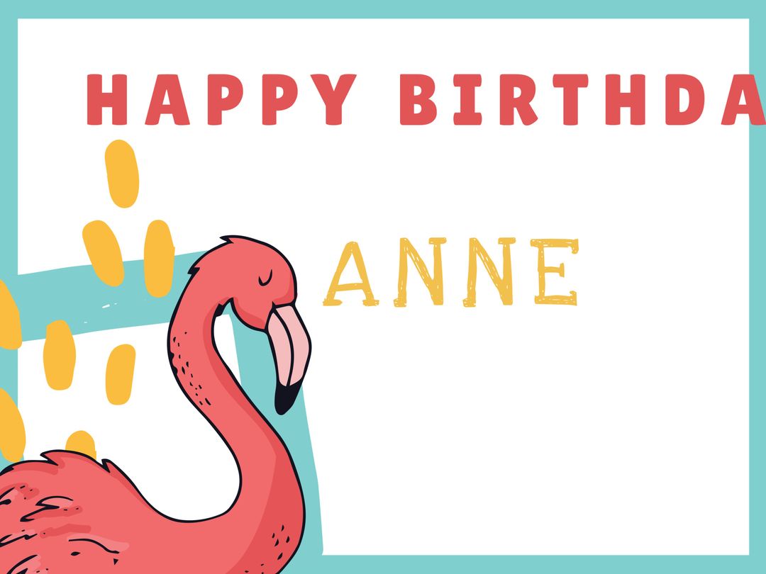 Sunny Flamingo Birthday Greeting with Tropical Theme - Download Free Stock Templates Pikwizard.com