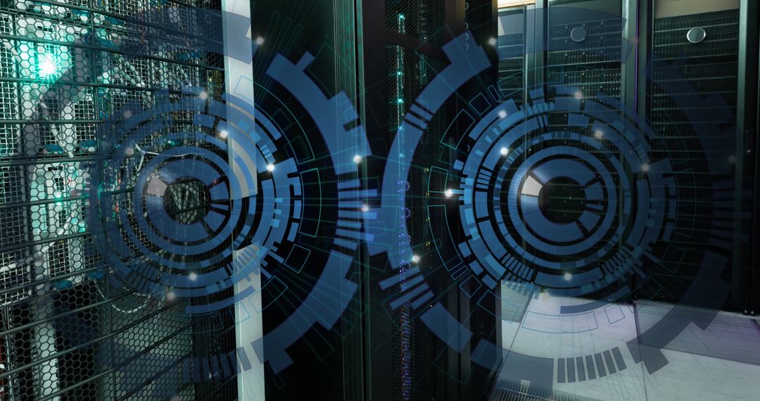 Digital Security Interface in Modern Server Room