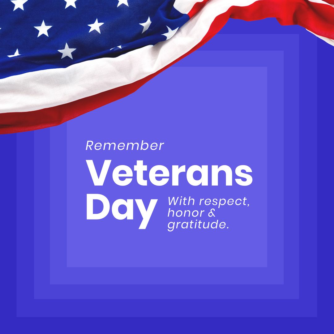 Veterans Day Tribute with USA Flag and Gratitude Text - Download Free Stock Templates Pikwizard.com