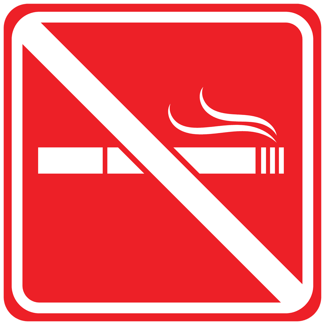 No Smoking Symbol in Formalred Style on Transparent Background