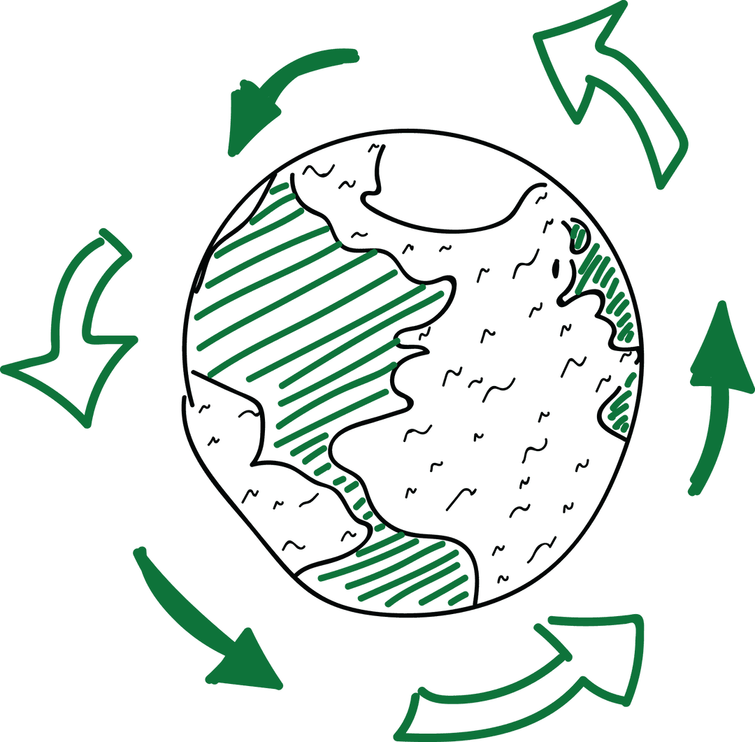 Transparent Globe with Recycling Arrows Illustration