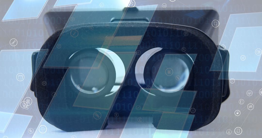 Virtual Reality Headset Mixed with Digital Interface Concepts