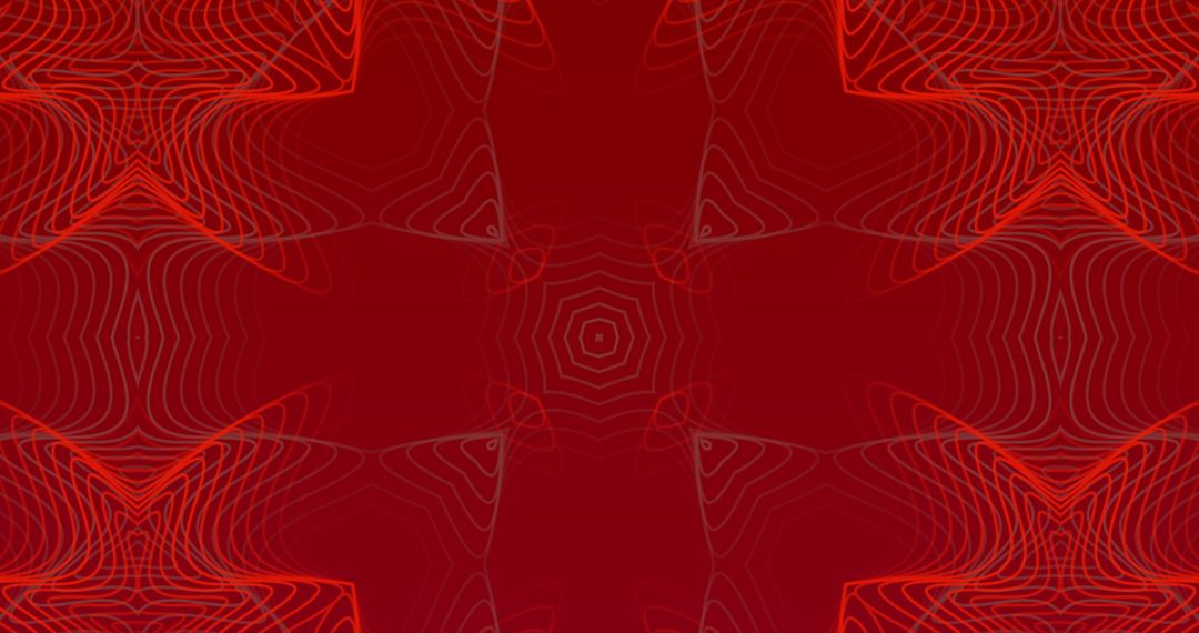 Hypnotic Red Kaleidoscope with Abstract Geometric Patterns