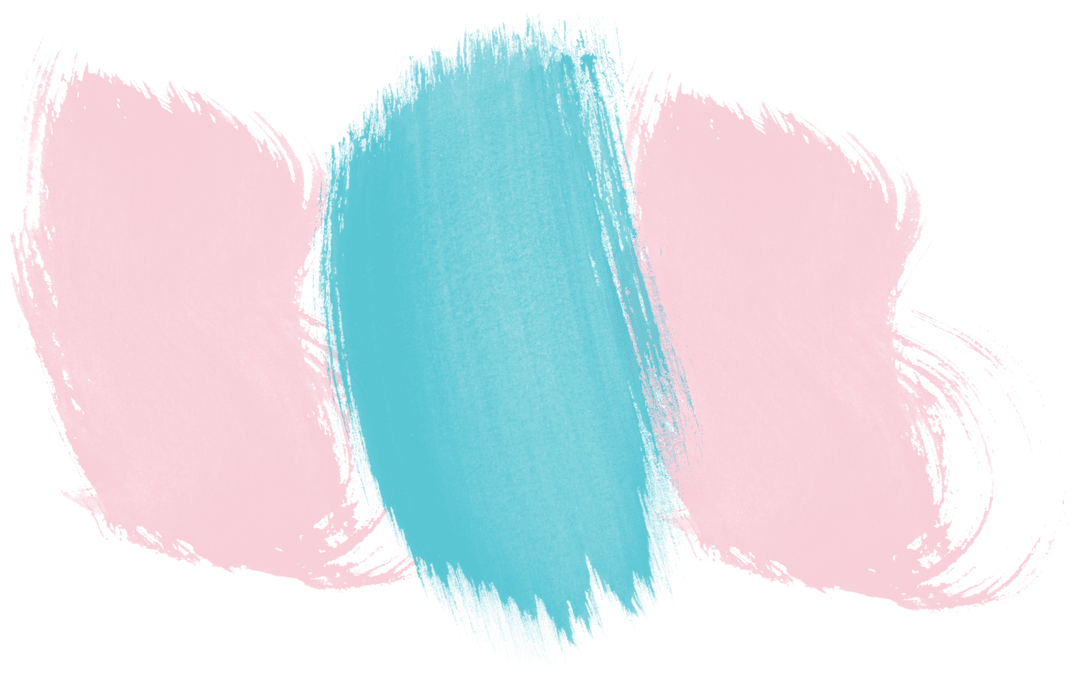 Creative Blue and Pink Brush Smears on Transparent Background