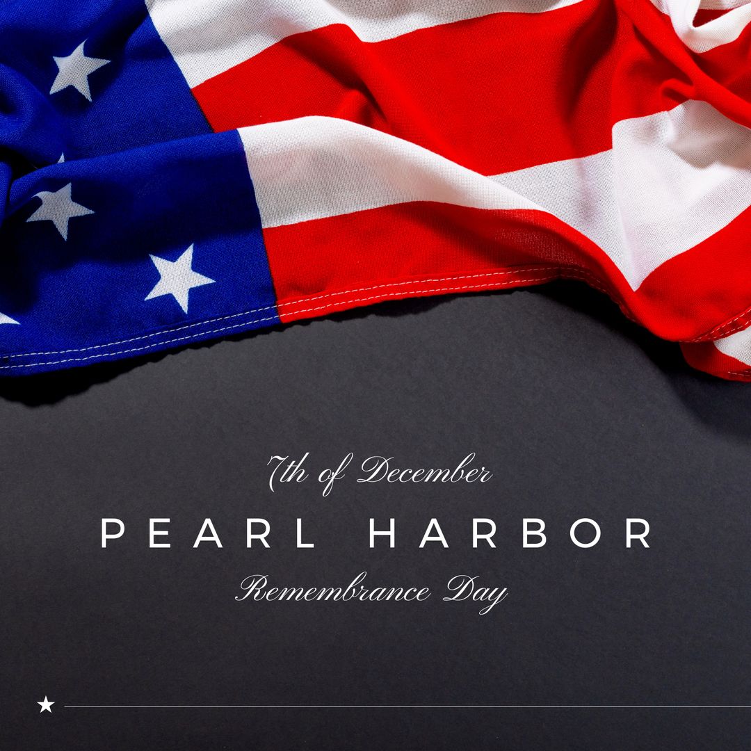 American Flag with Pearl Harbor Remembrance Day Text