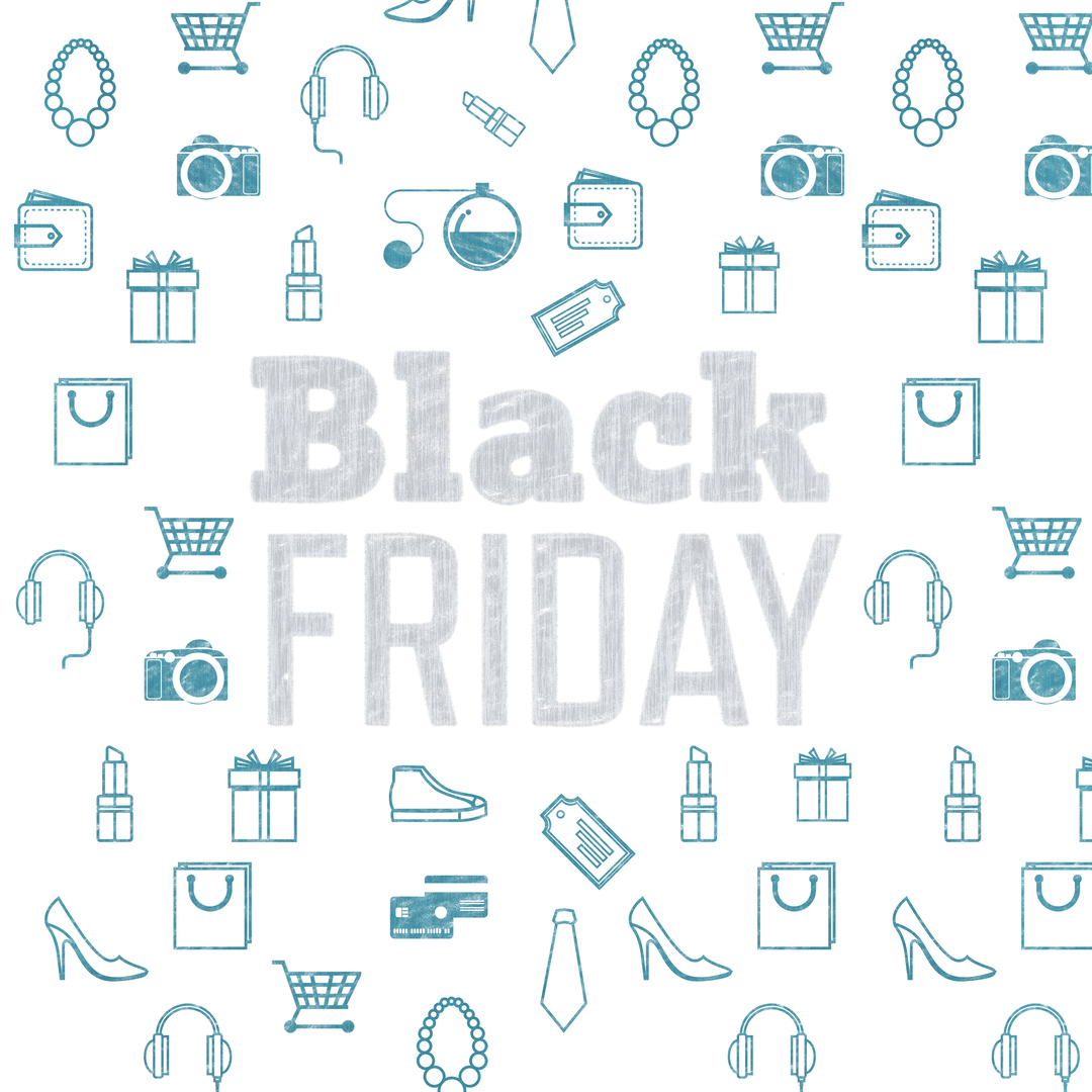 Black Friday Sale Icons on Transparent Background Illustration