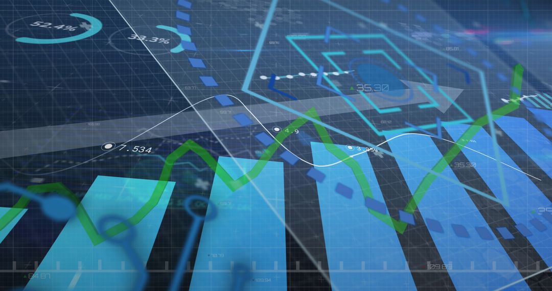 Dynamic financial data and charts on digital interface