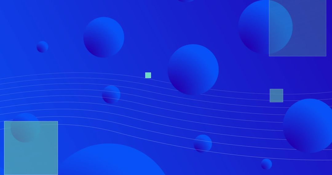 Abstract Blue Circular and Square Geometric Design