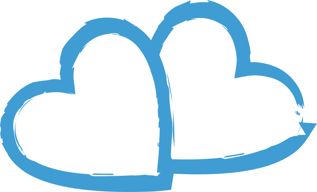 Transparent Overlapping Blue Hearts Design