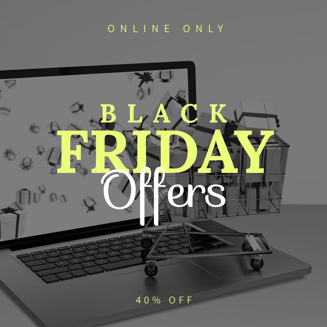 Black Friday Online Only Sale with 40% Off on Purchases - Download Free Stock Templates Pikwizard.com
