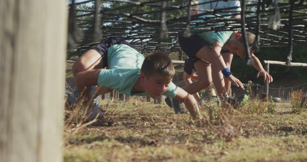 Kids Participating in Outdoor Obstacle Course - Free Images, Stock Photos and Pictures on Pikwizard.com