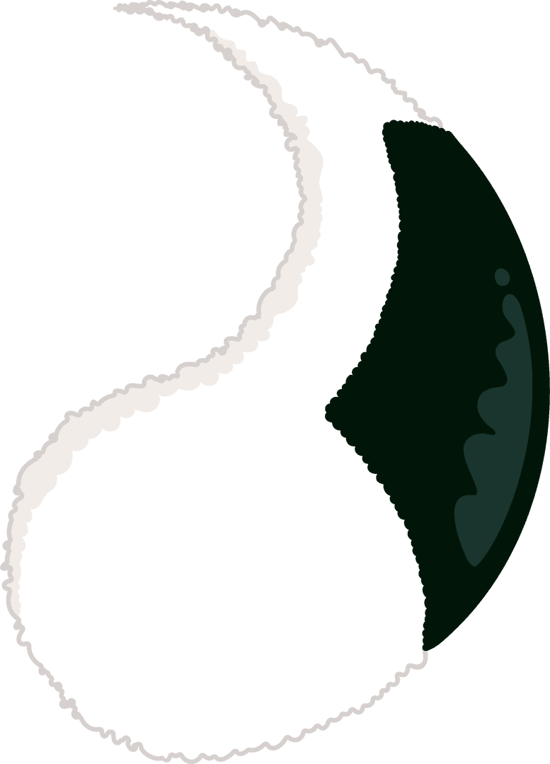 Transparent Two-Tone Swirling Abstract Organic Shape